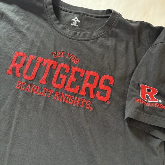KA Knights Apparel Rutgers Scarlet Knights Embroidered Spellout Tee Men's XXL - Picture 1 of 12